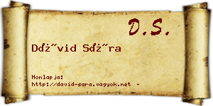 Dávid Sára névjegykártya