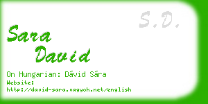 sara david business card
