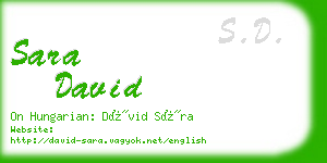 sara david business card